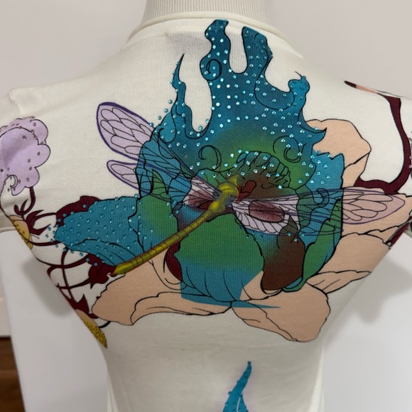 Raw 7 Tops - Raw 7 Dragonfly XS Embellished Shortsleeved Top